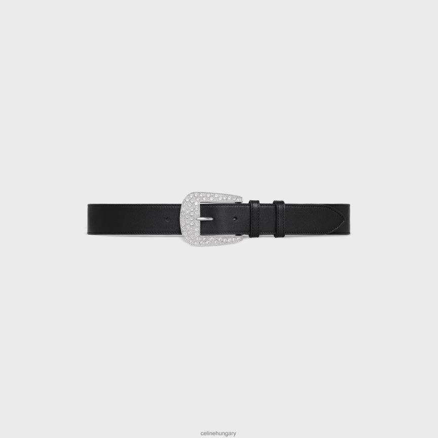 kiegészítők CELINE nagy marco öv strasszokkal vintage borjúbőrből fekete nők J6P4881017