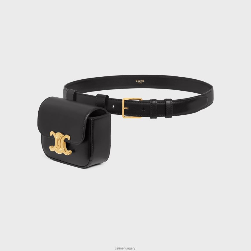 kiegészítők CELINE övtáska triomphe öv fényes borjúbőrből fekete nők J6P4881095