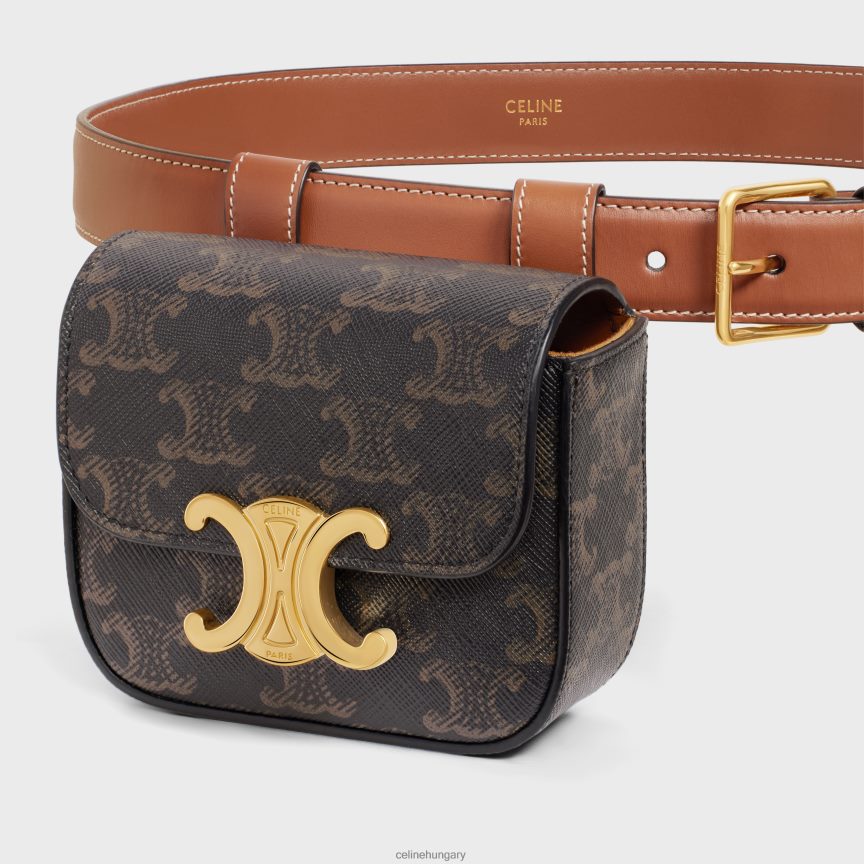 kiegészítők CELINE övtáska triomphe öv triomphe vászonból és borjúbőrből Cser nők J6P4881096