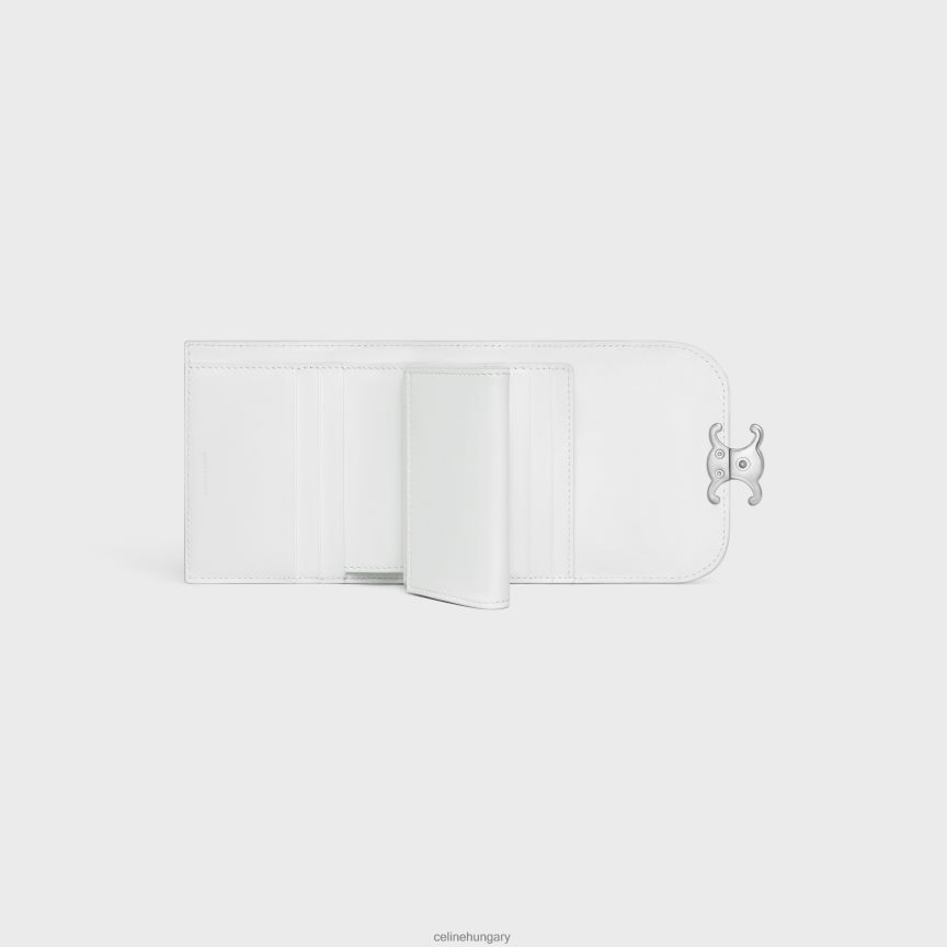 kiegészítők CELINE csillogó borjúbőrből készült kis pénztárca diadal blanc de blanc nők J6P488400