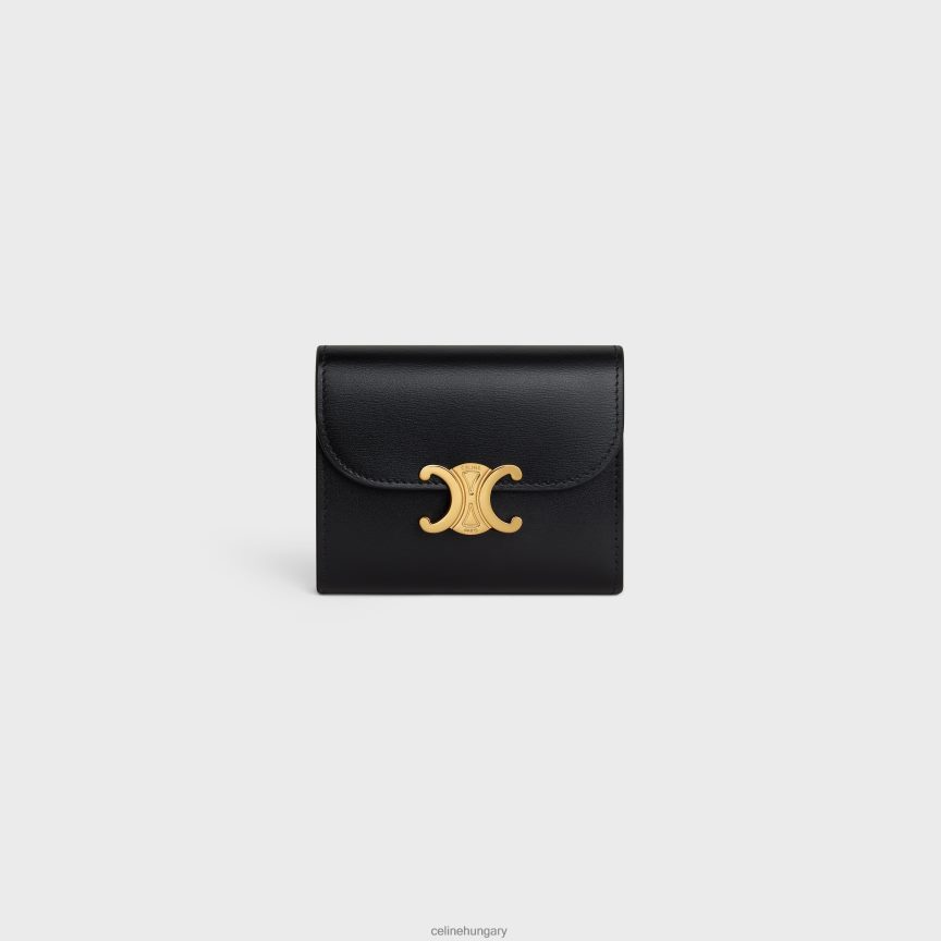 kiegészítők CELINE csillogó borjúbőrből készült kis pénztárca diadal fekete nők J6P488451
