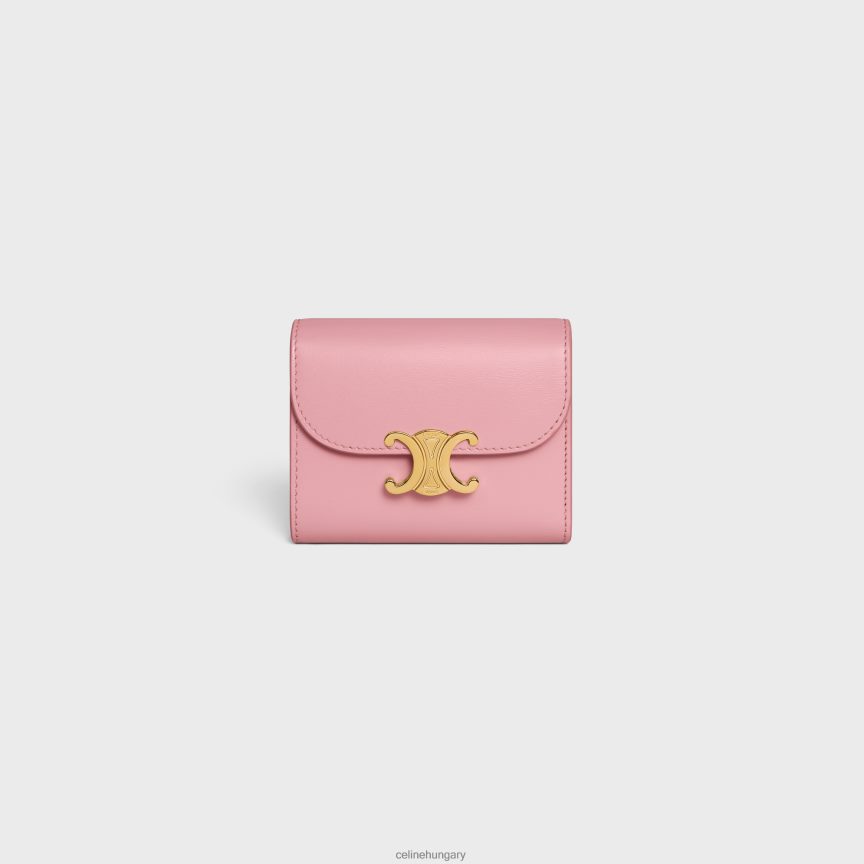 kiegészítők CELINE csillogó borjúbőrből készült kis pénztárca diadal rózsa nők J6P488412