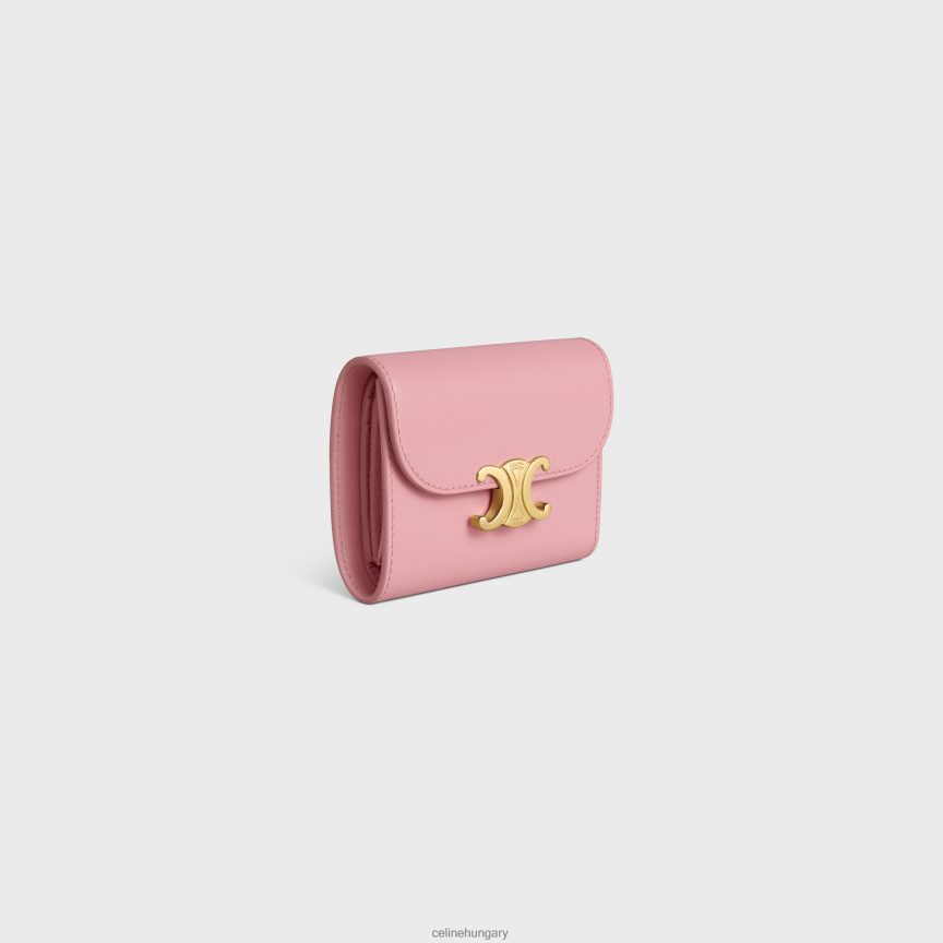 kiegészítők CELINE csillogó borjúbőrből készült kis pénztárca diadal rózsa nők J6P488412
