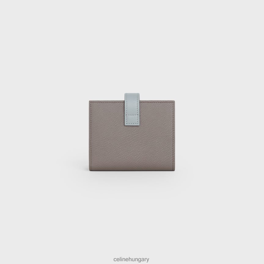 kiegészítők CELINE kétszínű szemcsés borjúbőr kis pántos pénztárca kavics/ásvány nők J6P488479