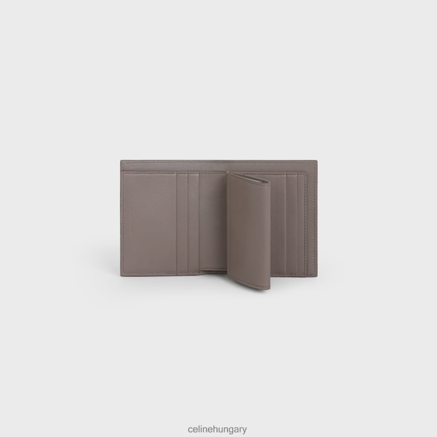 kiegészítők CELINE kétszínű szemcsés borjúbőr kis pántos pénztárca kavics/ásvány nők J6P488479