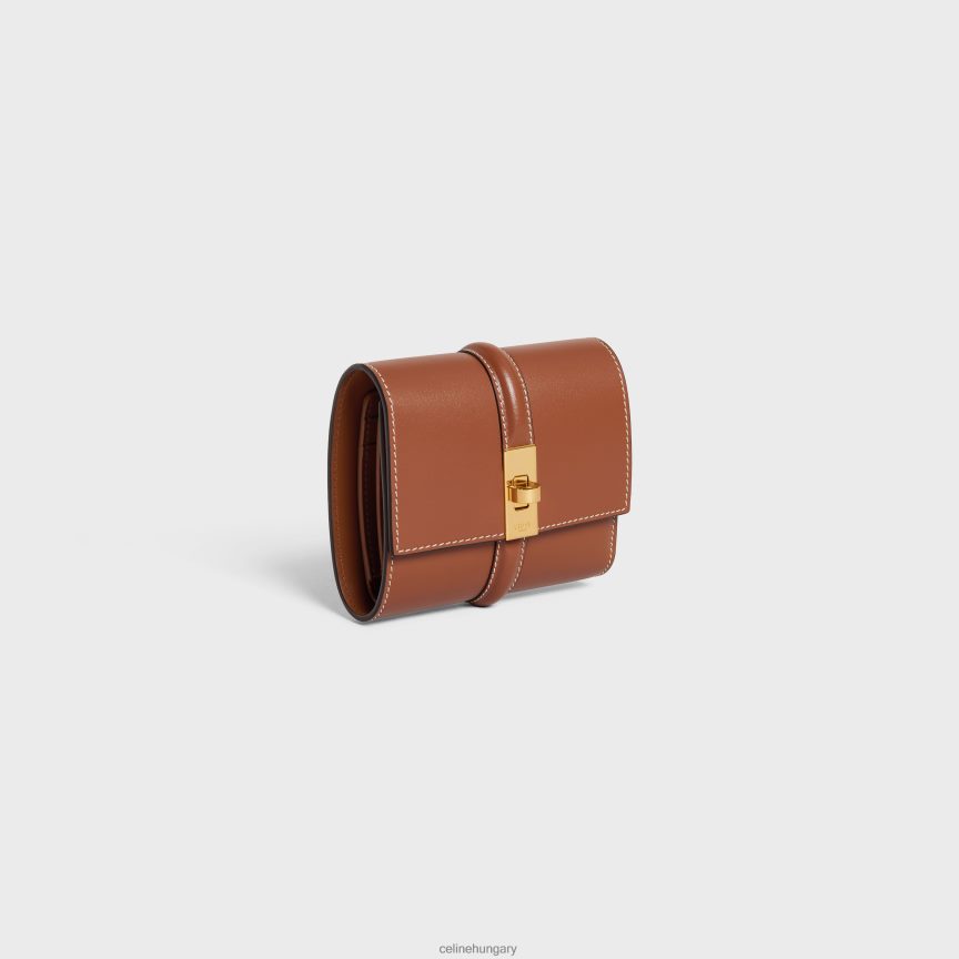 kiegészítők CELINE kis háromrészes pénztárca 16 fényes borjúbőrből Cser nők J6P488467