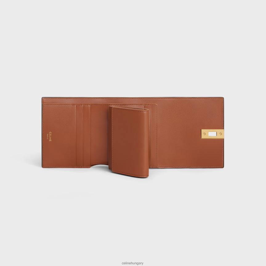 kiegészítők CELINE kis háromrészes pénztárca 16 fényes borjúbőrből Cser nők J6P488467