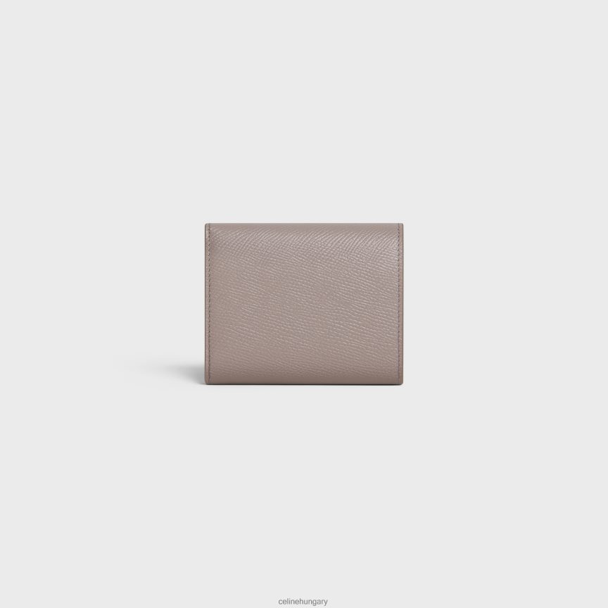 kiegészítők CELINE kis háromrészes pénztárca szemcsés borjúbőrből kavics nők J6P488485
