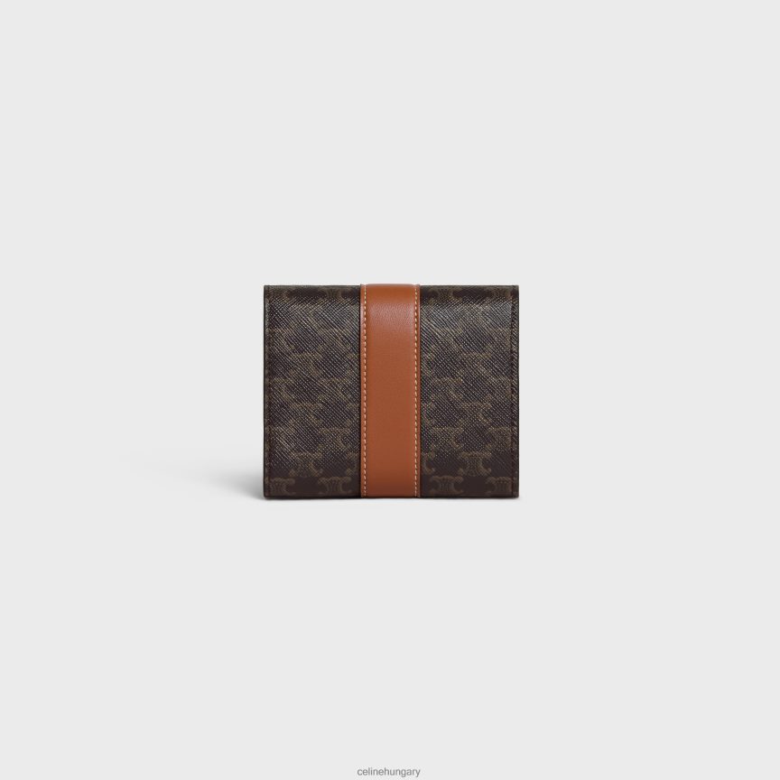 kiegészítők CELINE kis háromrészes pénztárca triumph vászonból és báránybőrből Cser nők J6P488483