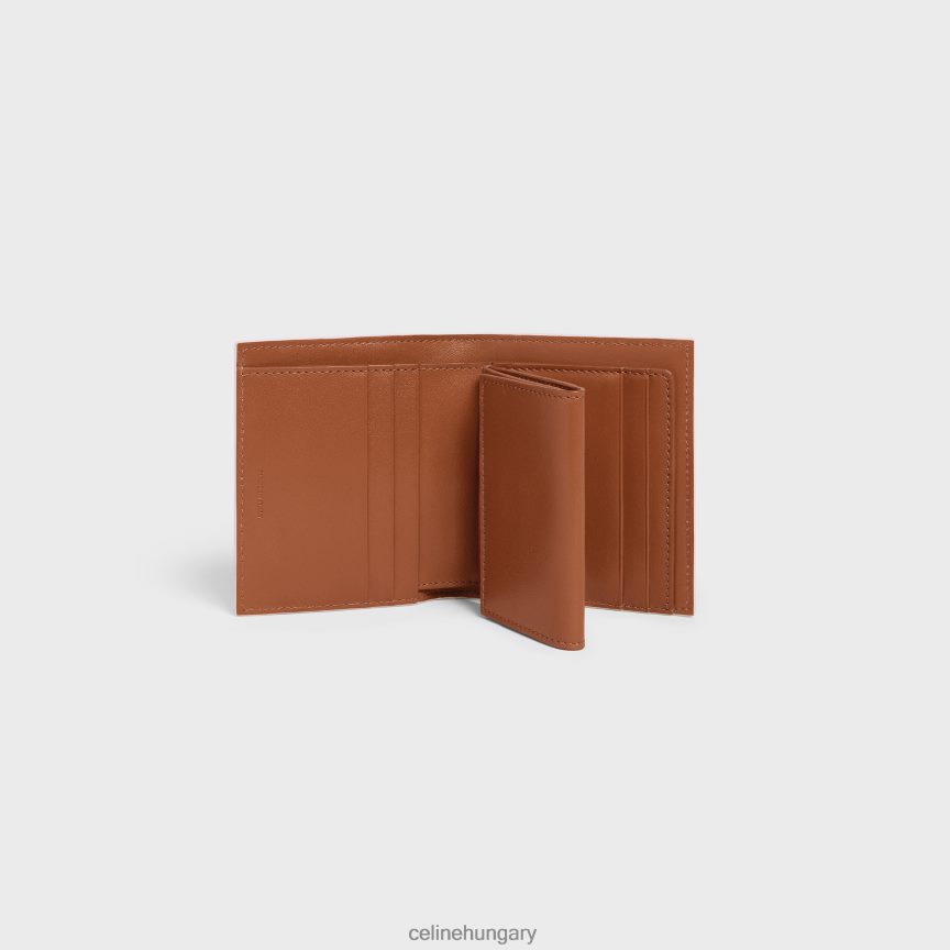 kiegészítők CELINE kis pántos pénztárca triumph vászonból és báránybőrből fehér/barna nők J6P488481