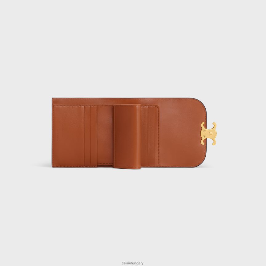 kiegészítők CELINE kis pénztárca triumfa textilből és borjúbőrből természetes/barna nők J6P488462