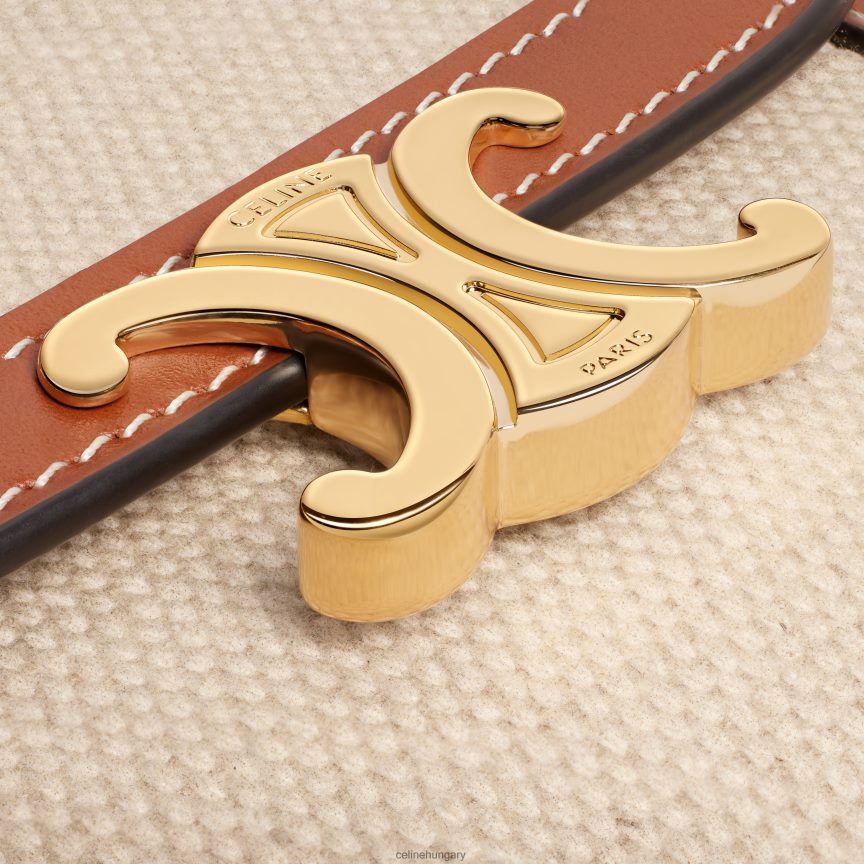 kiegészítők CELINE kis pénztárca triumfa textilből és borjúbőrből természetes/barna nők J6P488462