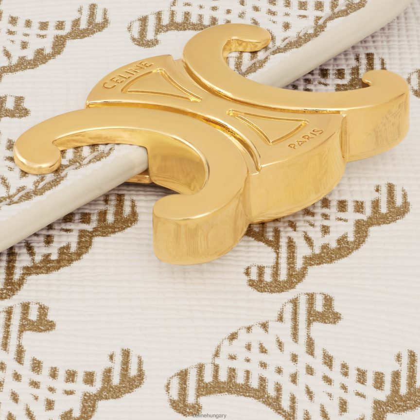 kiegészítők CELINE kis pénztárca triumph triomphe vászonban fehér/barna nők J6P488457