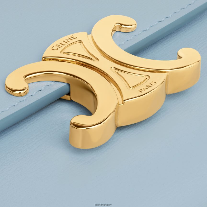 kiegészítők CELINE kompakt pénztárca érme triumfával fényes borjúbőrből Halványkék nők J6P488410