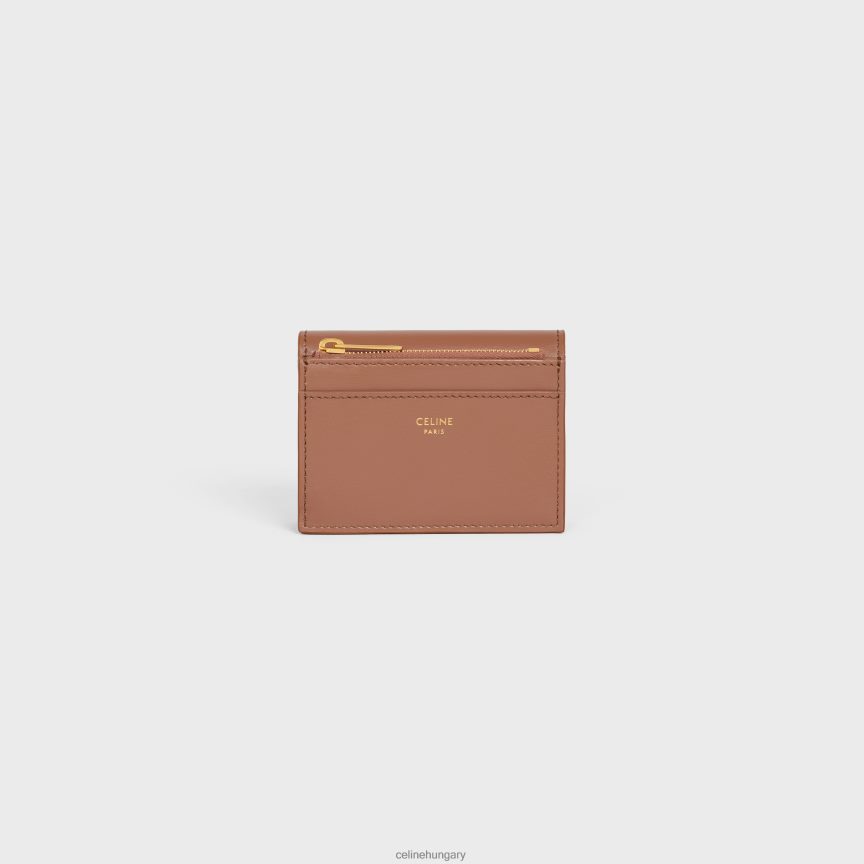 kiegészítők CELINE kompakt pénztárca érme triumfával fényes borjúbőrből bronz nők J6P488408