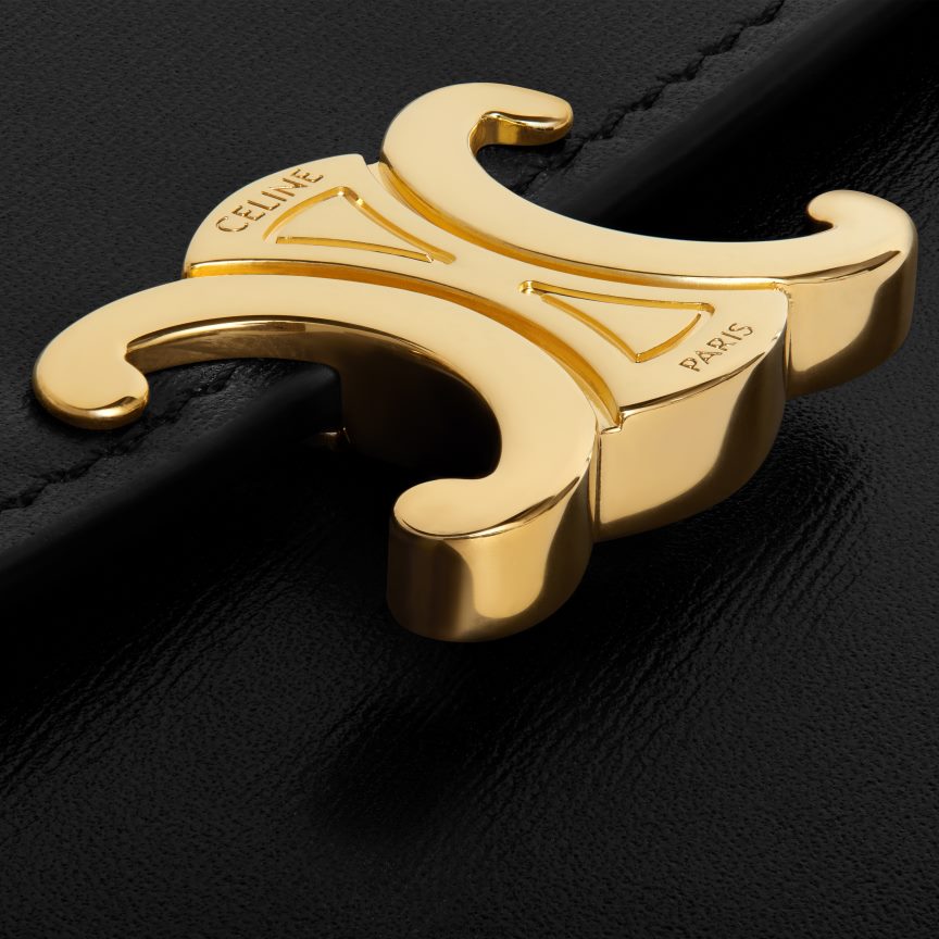 kiegészítők CELINE nagy pénztárca diadal fényes borjúbőrből fekete nők J6P488441