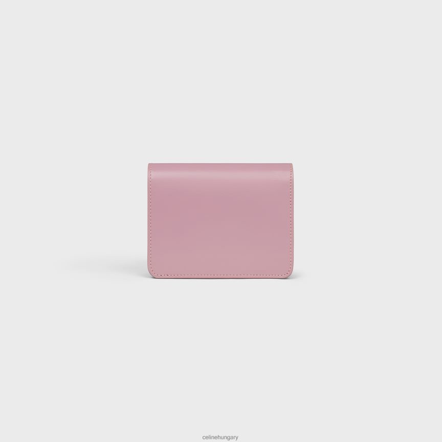 kiegészítők CELINE triomphe kompakt pénztárca fényes borjúbőrből virágszirom nők J6P488448