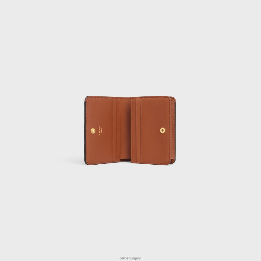 kiegészítők CELINE triomphe kompakt pénztárca triomphe vászonból Cser nők J6P488447