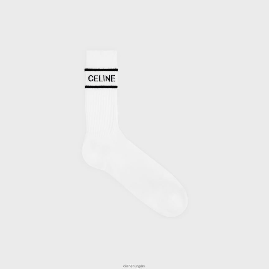 kiegészítők CELINE csíkos pamut zokni fehér fekete férfiak J6P4882197