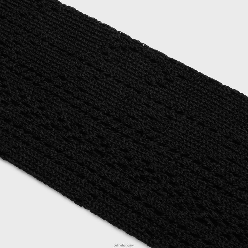 kiegészítők CELINE hosszú pamut pointelle zokni fekete nők J6P4881230