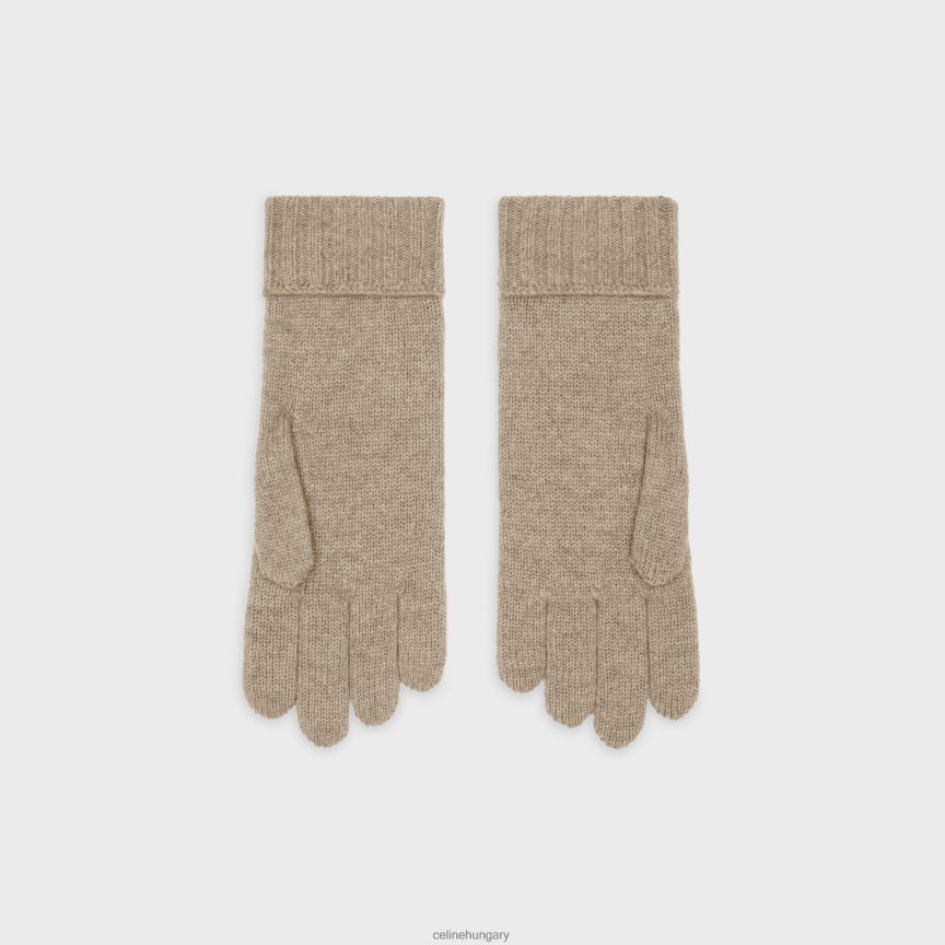kiegészítők CELINE kábel kötésű triomphe kesztyű kasmírból világos szürkés nők J6P4881186