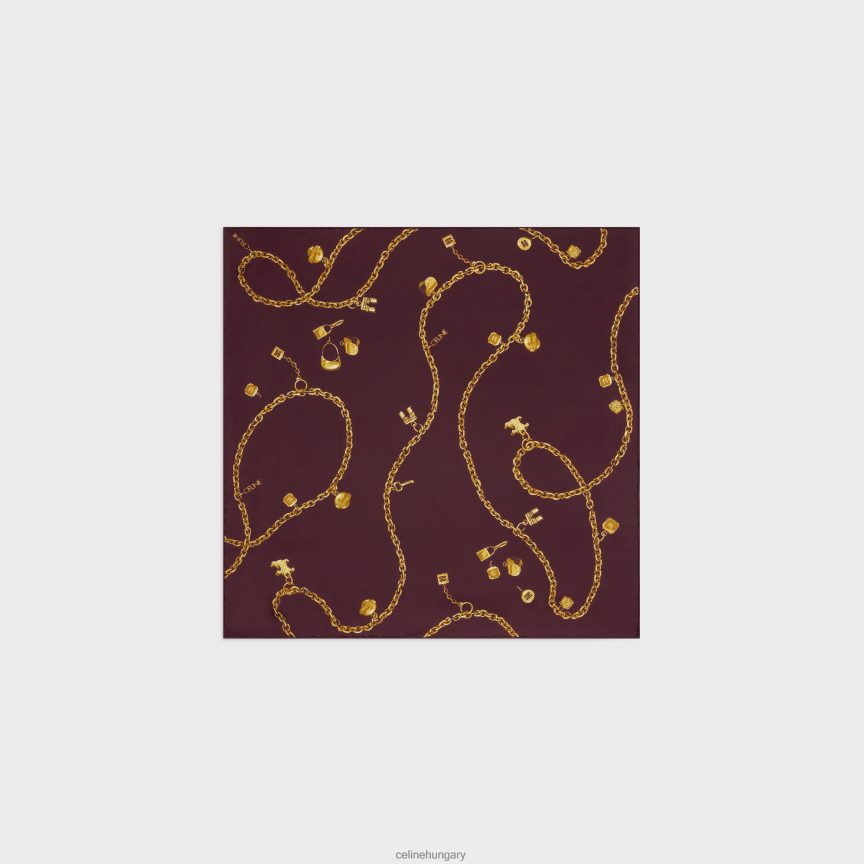 kiegészítők CELINE kendő selyem twillben Bordeaux nők J6P4881209