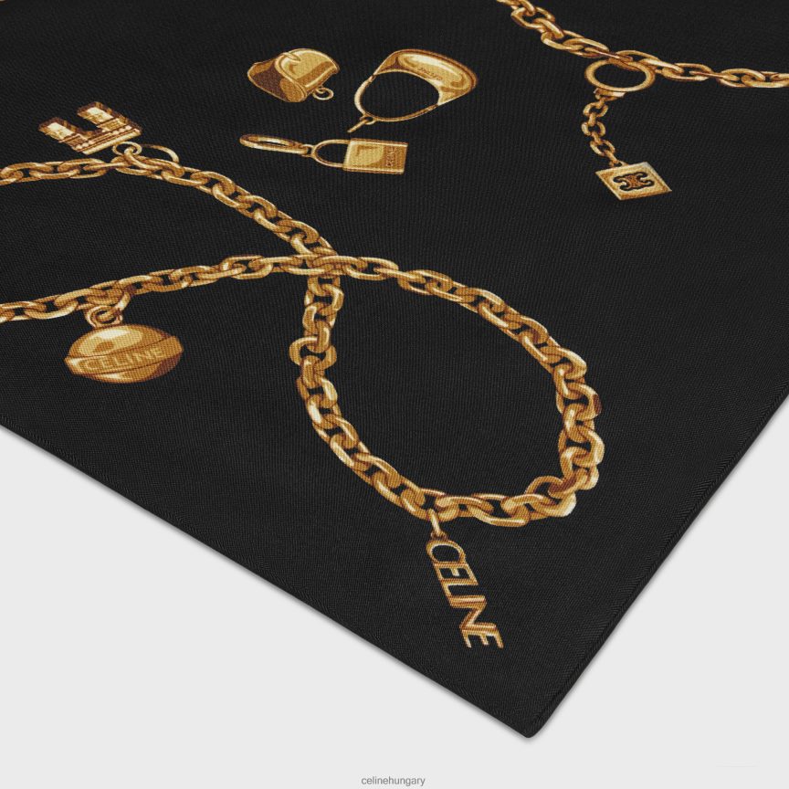 kiegészítők CELINE kendő selyem twillben fekete nők J6P4881208