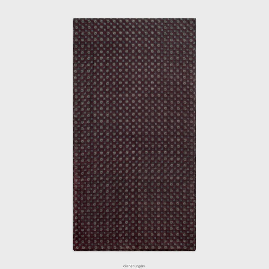 kiegészítők CELINE lopott biscotto-mintás kasmír muszlinban Bordeaux nők J6P4881199