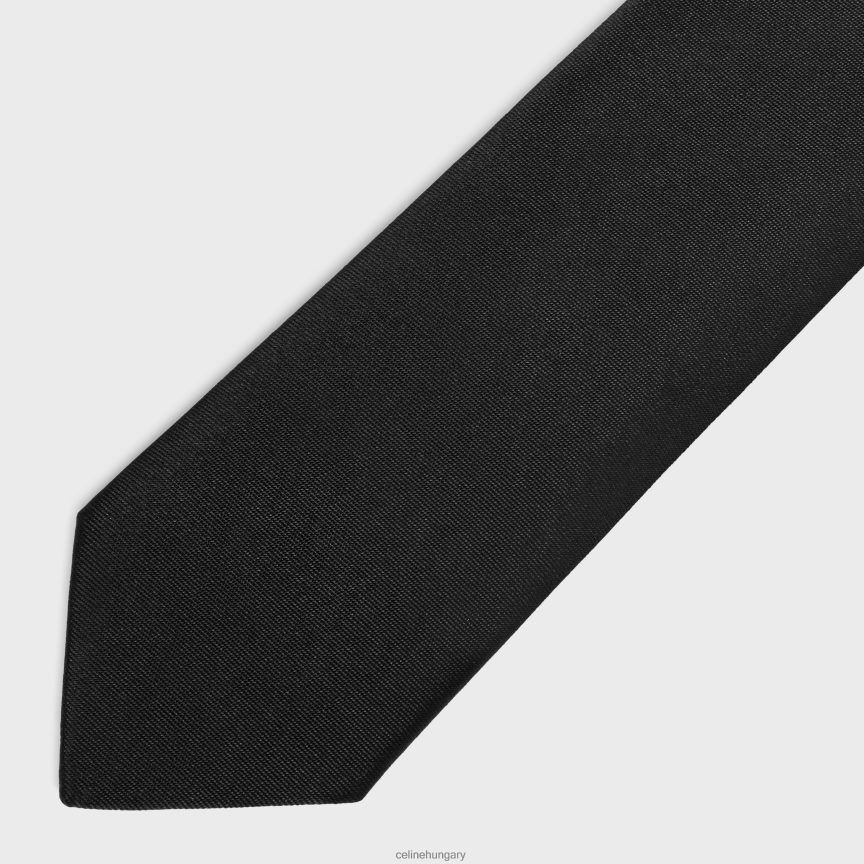 kiegészítők CELINE sima nyakkendő selyem szaténból fekete férfiak J6P4882265