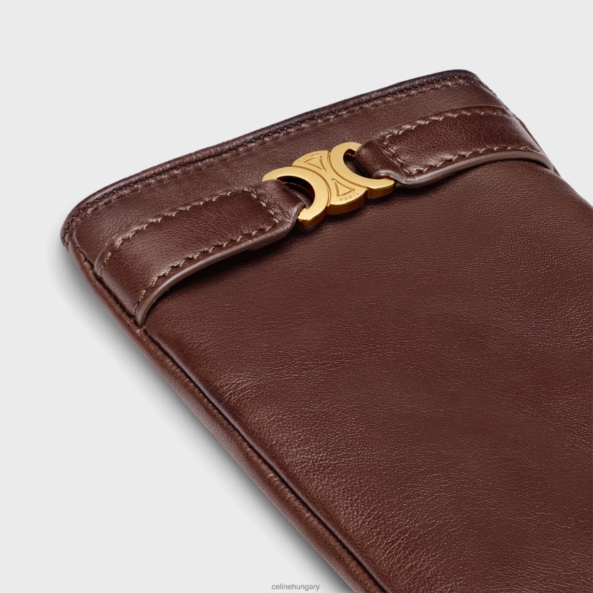 kiegészítők CELINE triomphe kesztyű vékony báránybőrből barna nők J6P4881187