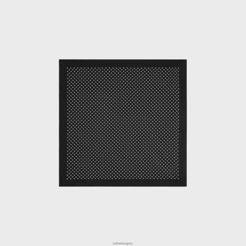 kiegészítők CELINE triomphe selyem szatén kendő fekete/törtfehér férfiak J6P4882191