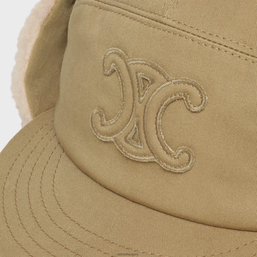 kiegészítők CELINE triomphe shapka pamutból és nylonból bézs nők J6P4881191