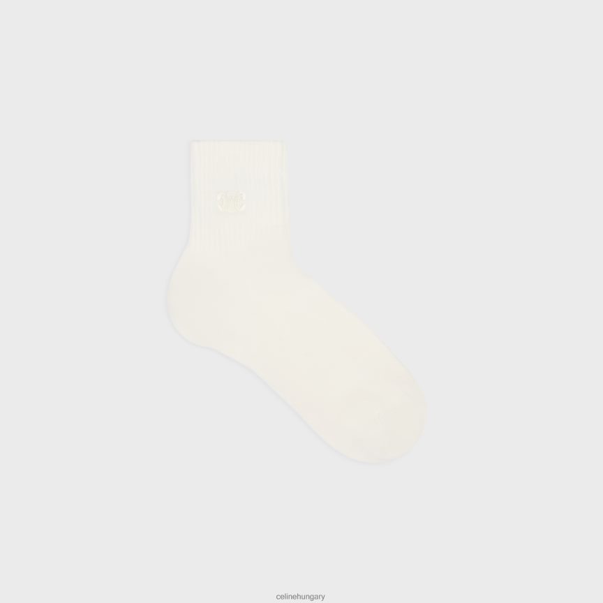 kiegészítők CELINE triomphe zokni bordás pamutból ekrü nők J6P4881059