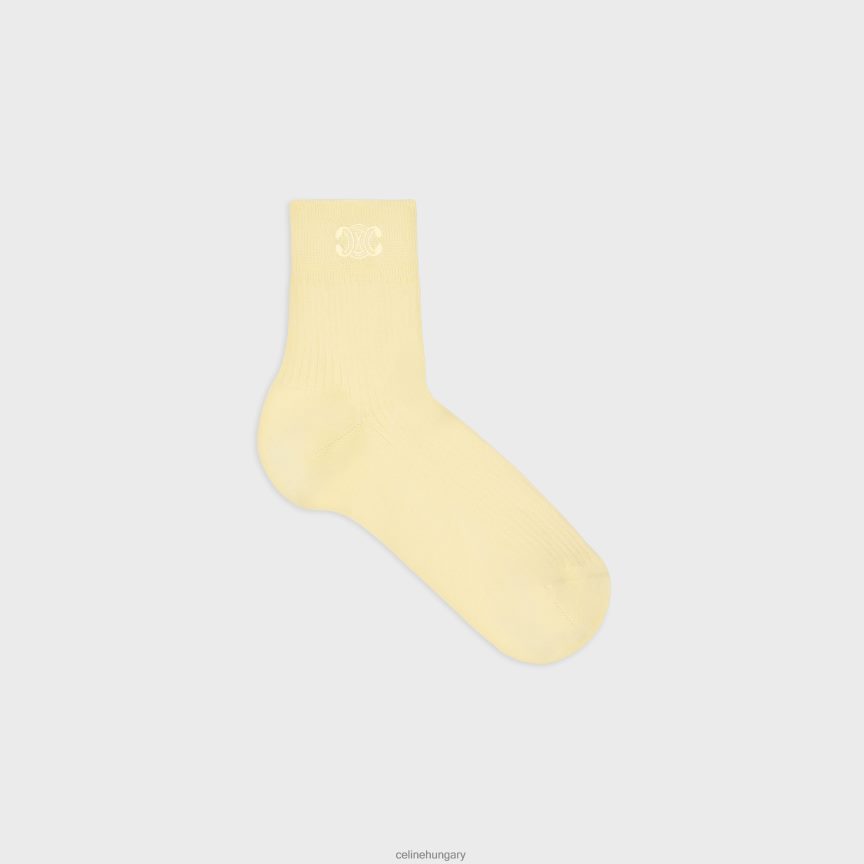 kiegészítők CELINE triomphe zokni pamutból halványsárga nők J6P4881229