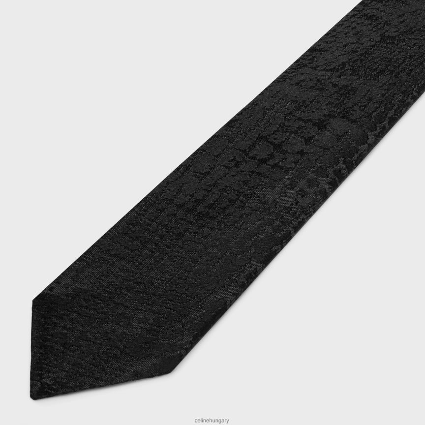 kiegészítők CELINE vékony nyakkendő selyem jacquardból fekete férfiak J6P4882266