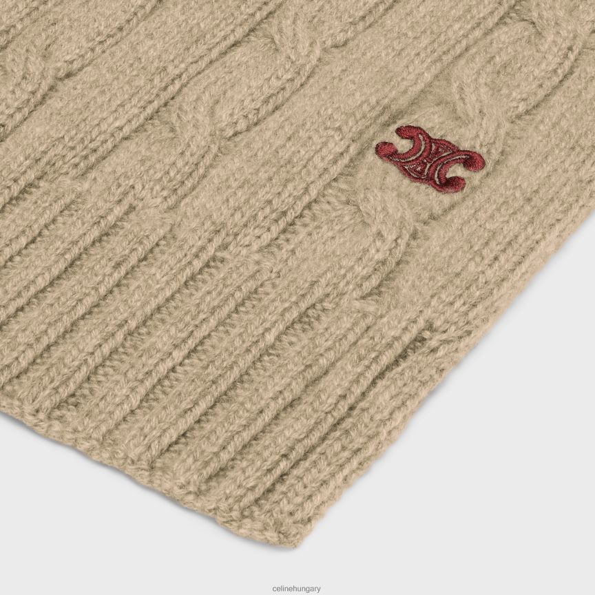 kiegészítők CELINE kábelkötésű kasmír triomphe sál világos szürkés nők J6P4881185