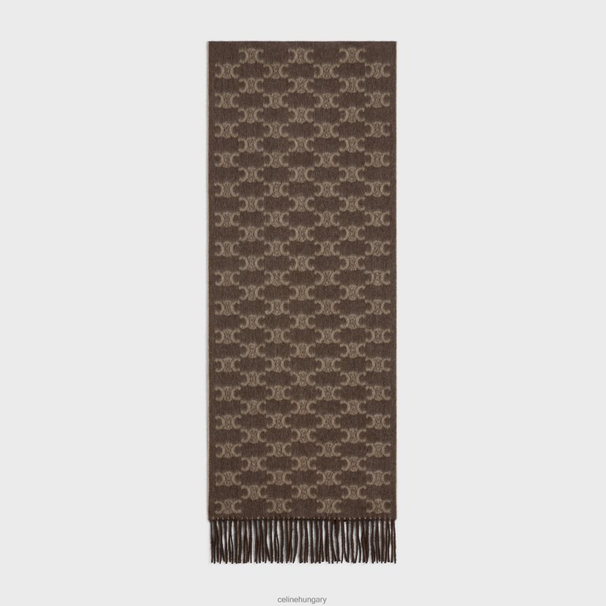 kiegészítők CELINE monogramos kasmír sál szürkés/bézs nők J6P4881197