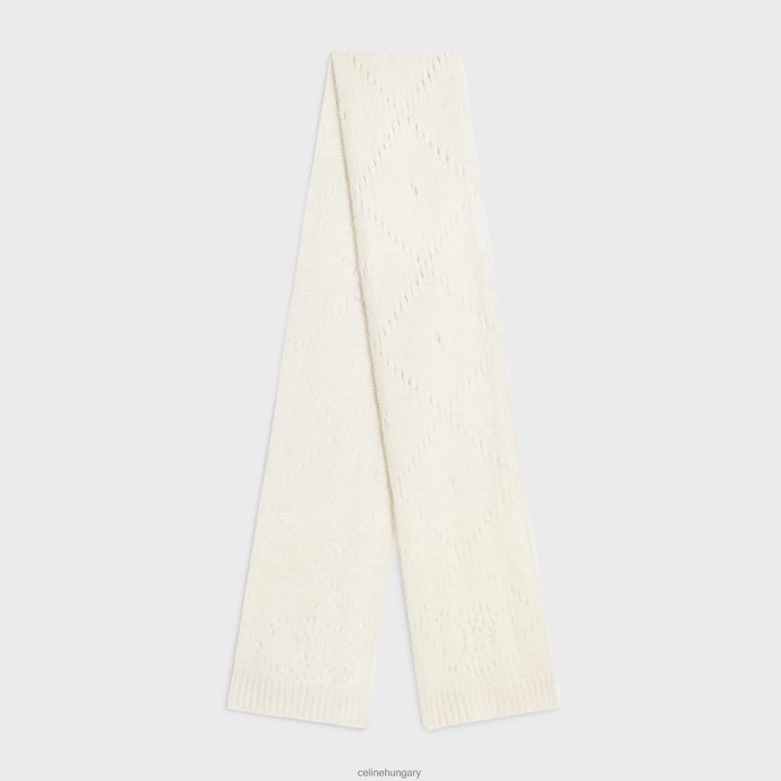 kiegészítők CELINE sál fair isle alpaka gyapjú pointelle színben törtfehér nők J6P4881175