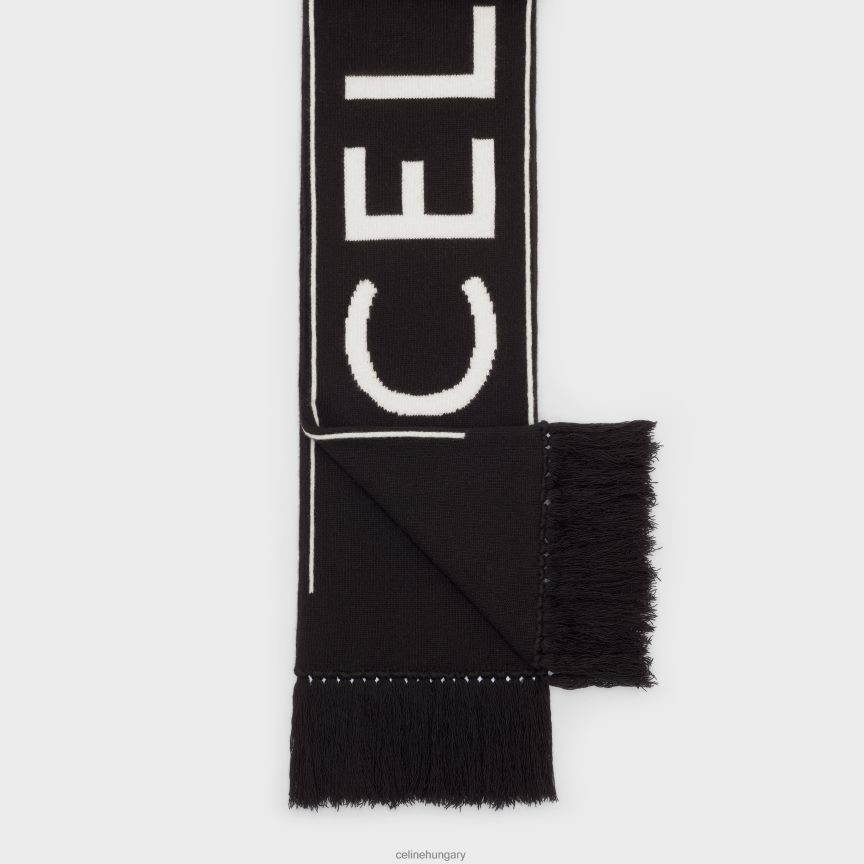kiegészítők CELINE sál gyapjúból és kasmírból fekete/törtfehér férfiak J6P4882254