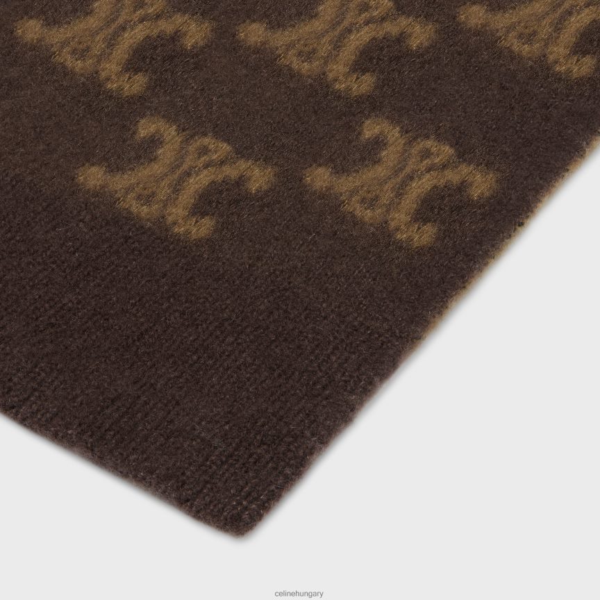 kiegészítők CELINE sál monogramos gyapjúból, kasmírból és selyemből barna nők J6P4881183