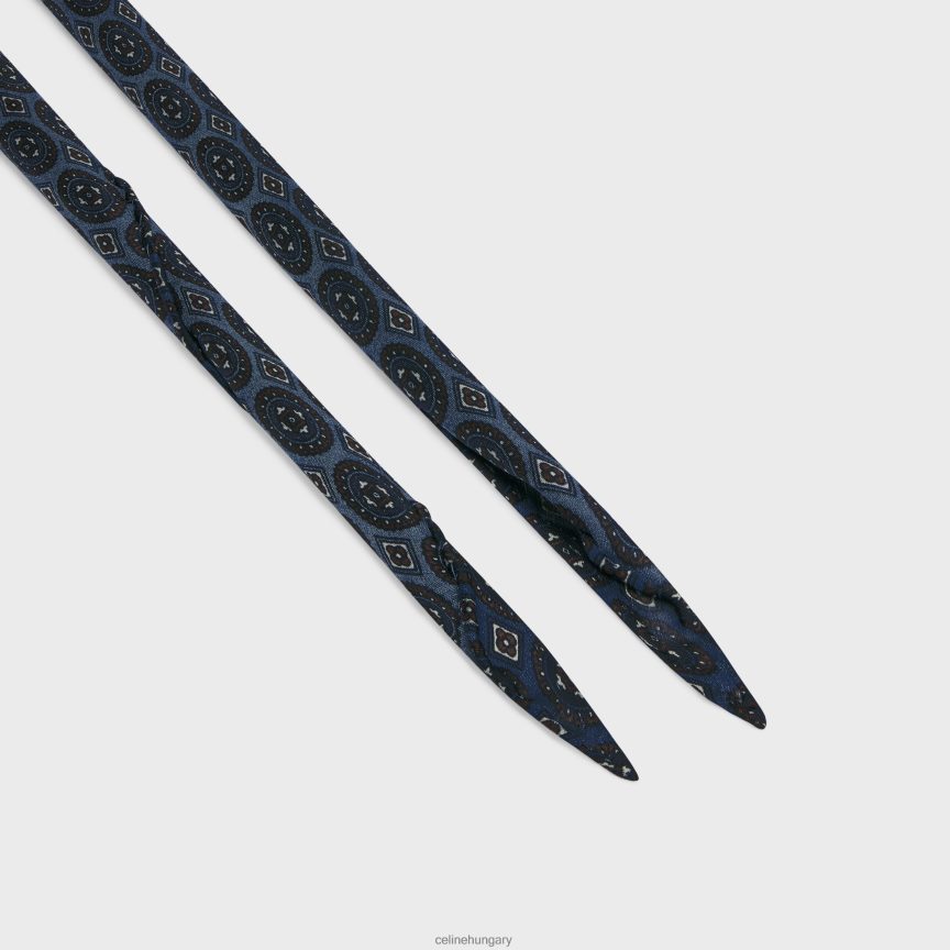 kiegészítők CELINE vékony barokk selyem charmeuse sál kék farmer nők J6P4881220