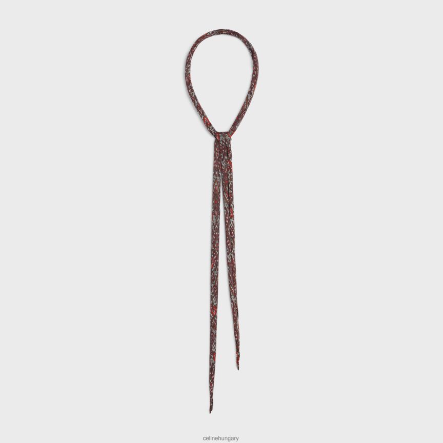 kiegészítők CELINE vékony sál kasmír selyem charmeuse barna/bordó nők J6P4881222