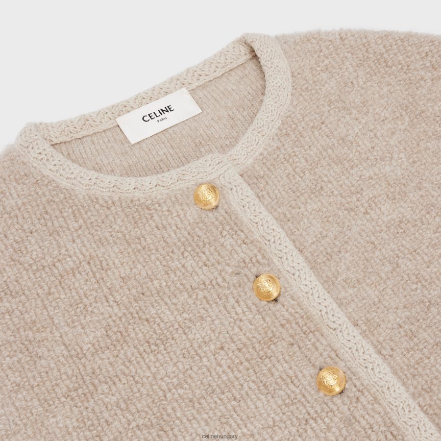ruházat CELINE alpaka gyapjú kardigán kabát zabpehely nők J6P488767
