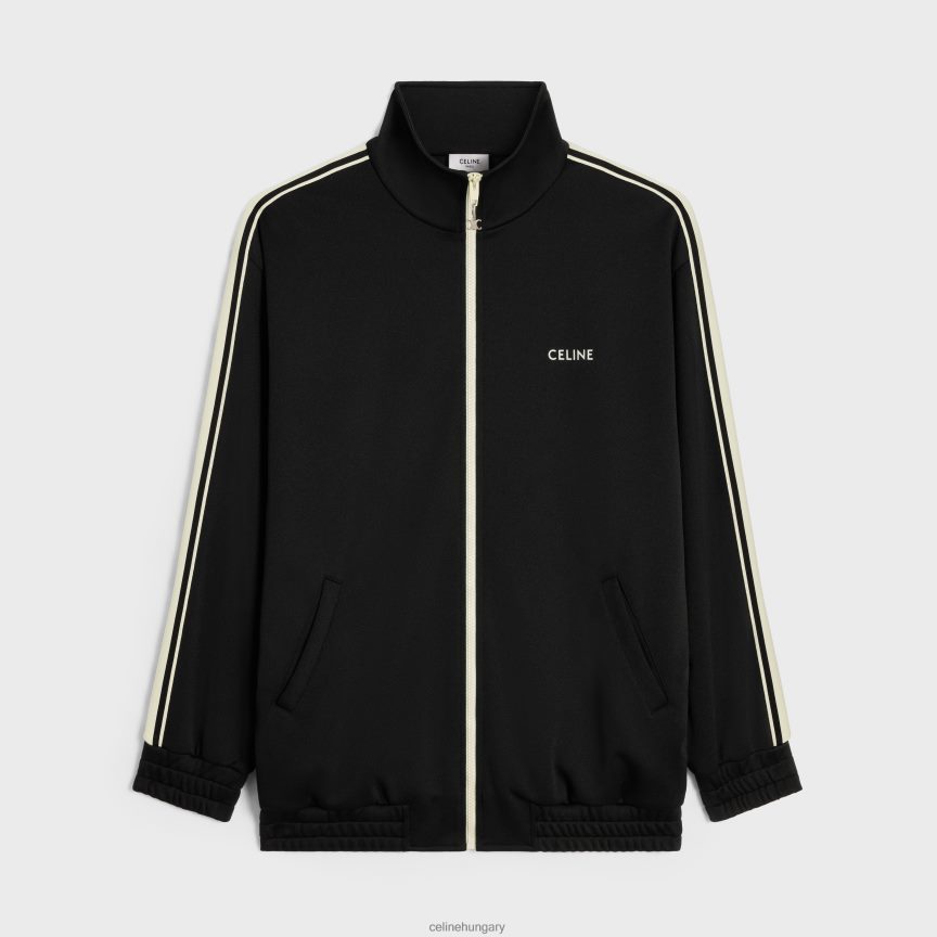 ruházat CELINE atléta kabát dupla arcú mezben fekete-fehér nők J6P488595