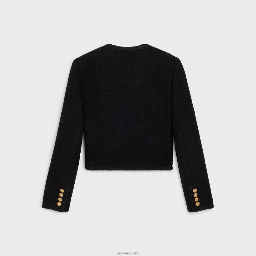 ruházat CELINE chasseur dzseki boucle tweedből fekete nők J6P488689