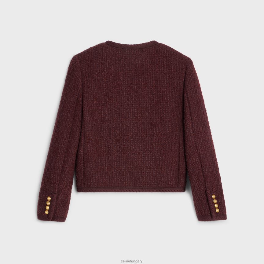 ruházat CELINE chelsea kabát boucle tweedből Bordeaux nők J6P488690