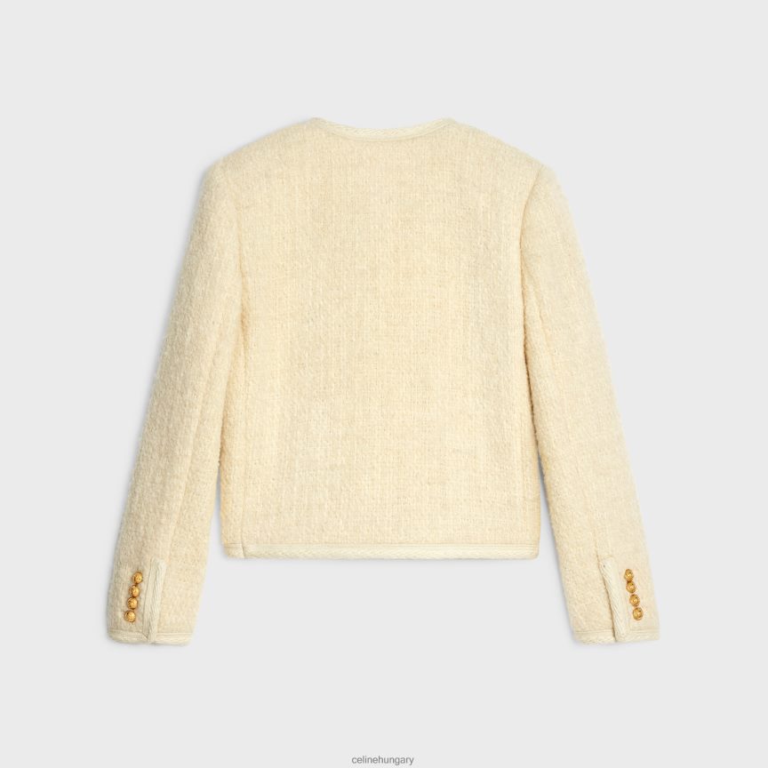 ruházat CELINE chelsea kabát világos tweedben vanília nők J6P488691