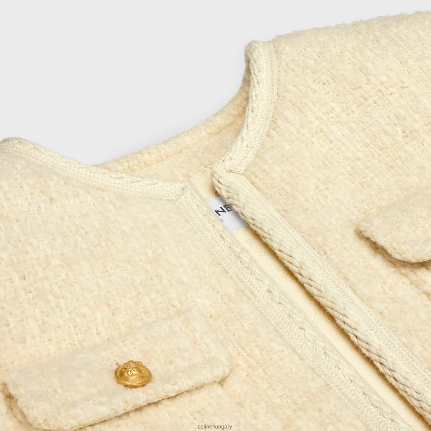 ruházat CELINE chelsea kabát világos tweedben vanília nők J6P488691