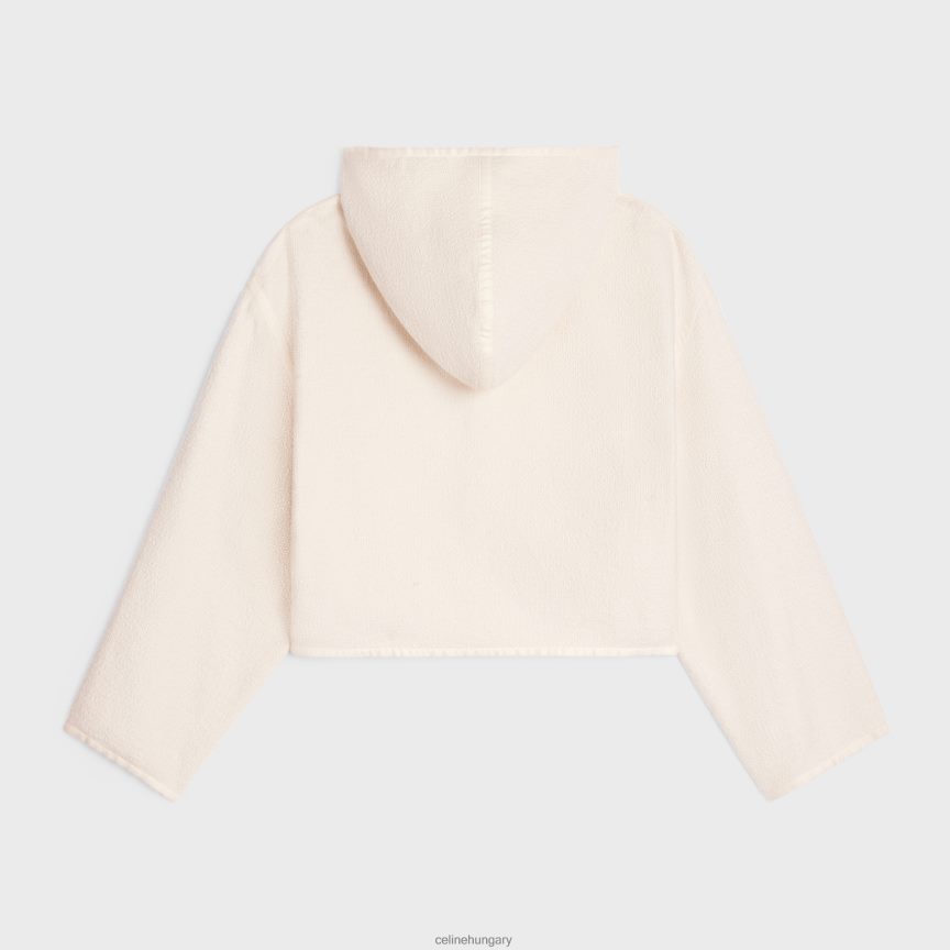 ruházat CELINE duffle kardigán pamut tweedből ekrü nők J6P488696