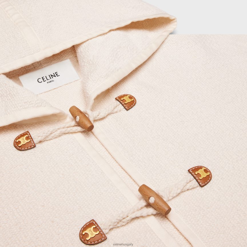 ruházat CELINE duffle kardigán pamut tweedből ekrü nők J6P488696